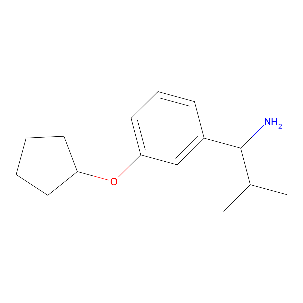 1-(3-Cyclopentyloxyphenyl)-2-methylpropylamine molecular structure, CAS 1270348-66-7