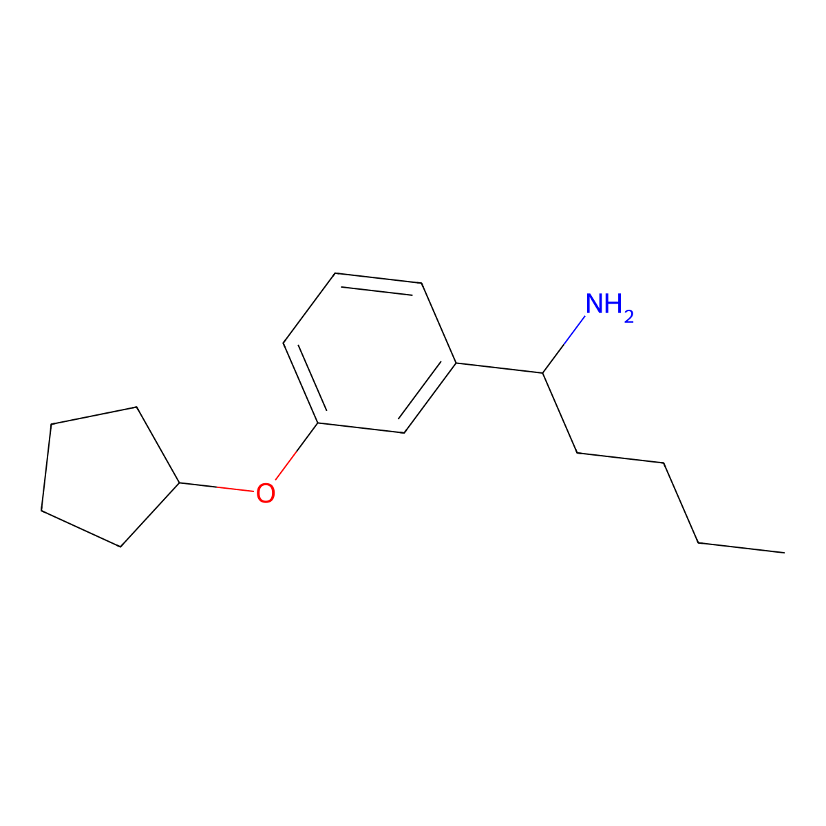 1-(3-Cyclopentyloxyphenyl)pentylamine molecular structure, CAS 1270348-69-0