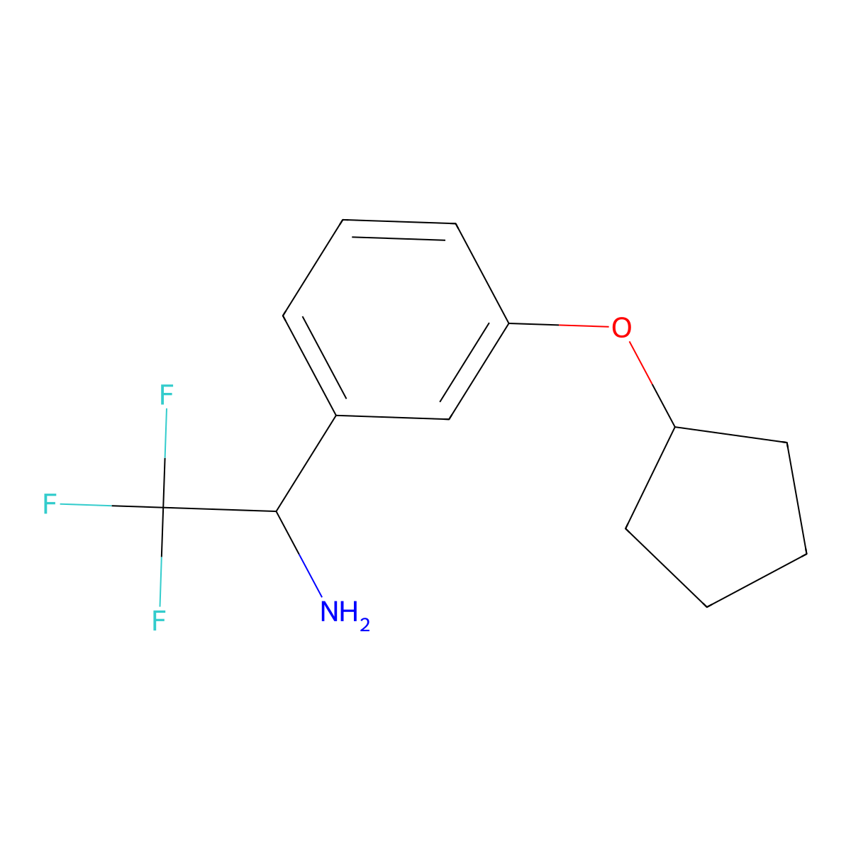1-(3-Cyclopentyloxyphenyl)-2,2,2-trifluoroethylamine molecular structure, CAS 1270348-75-8