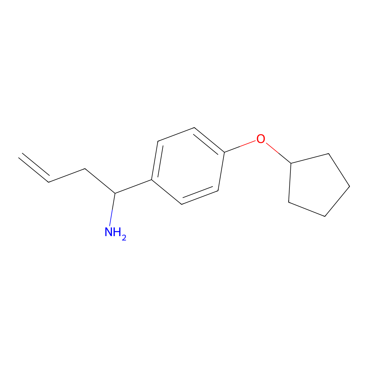 1-(4-Cyclopentyloxyphenyl)but-3-enylamine molecular structure, CAS 1270350-35-0