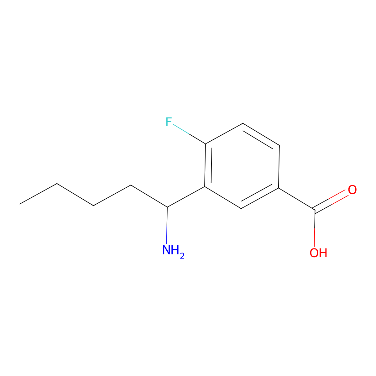 3-(1-Aminopentyl)-4-fluorobenzoicacidhcl molecular structure, CAS 1270351-91-1