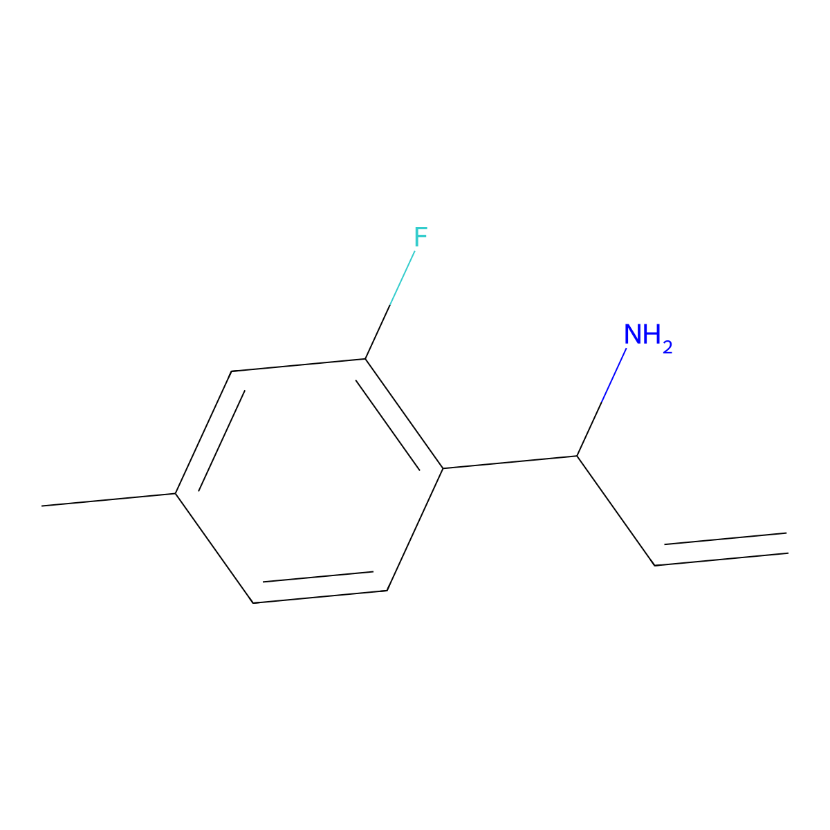 1-(2-Fluoro-4-methylphenyl)prop-2-enylamine molecular structure, CAS 1270352-34-5