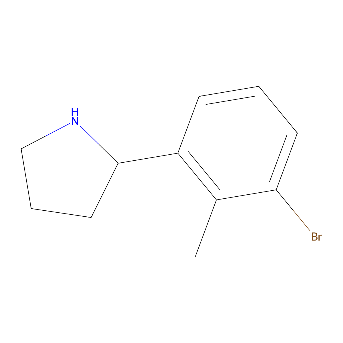 2-(3-Bromo-2-methylphenyl)pyrrolidine molecular structure, CAS 1270352-84-5