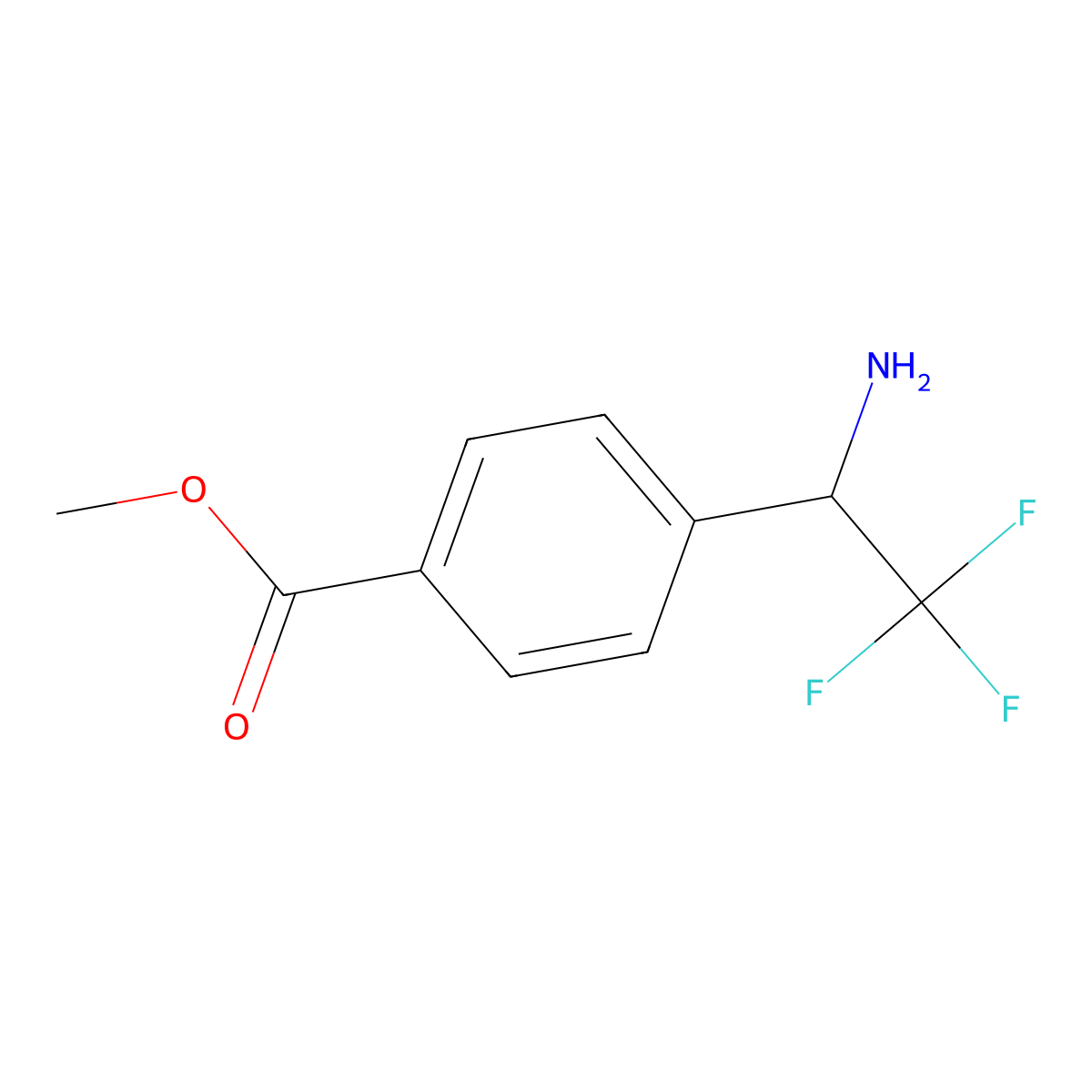 Methyl 4-(1-amino-2,2,2-trifluoroethyl)benzoate molecular structure, CAS 1270353-91-7
