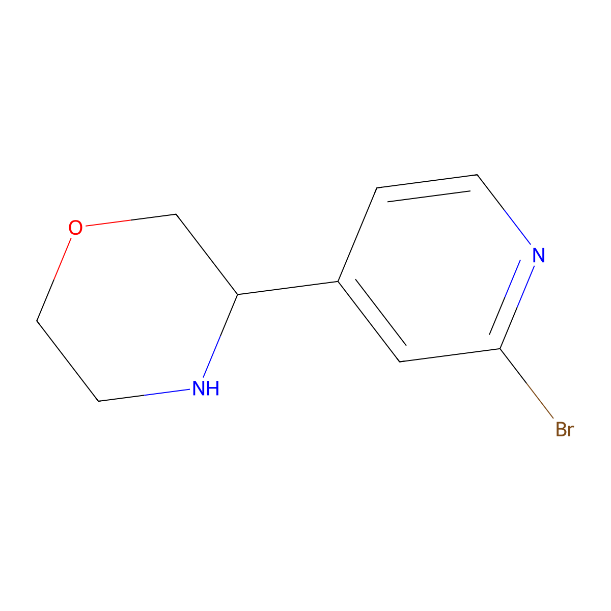 3-(2-Bromopyridin-4-yl)morpholine molecular structure, CAS 1270354-24-9