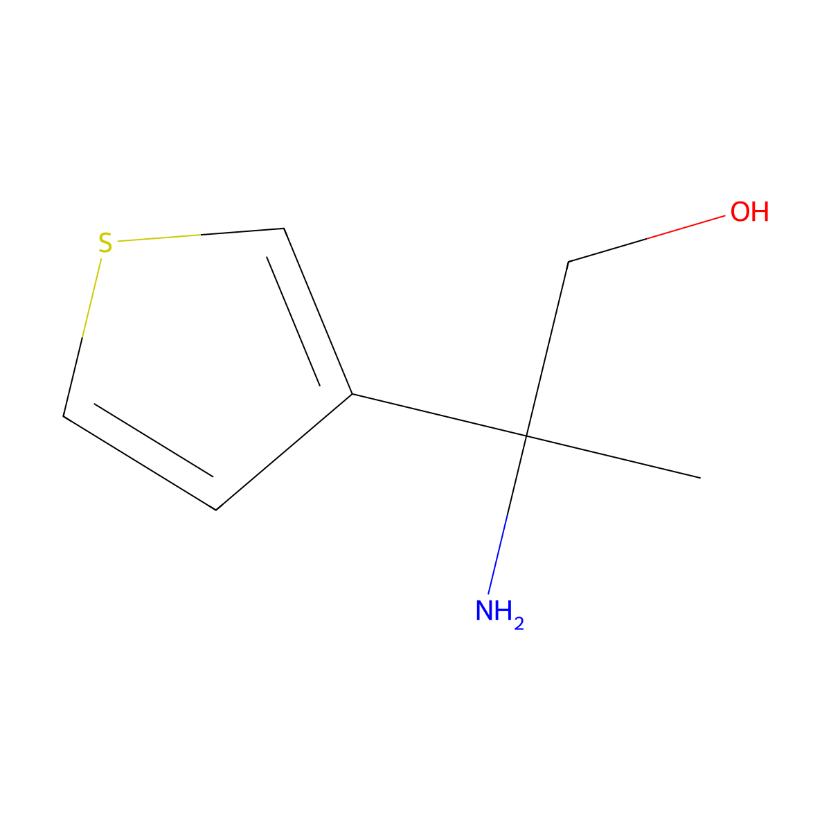 2-Amino-2-(thiophen-3-yl)propan-1-ol molecular structure, CAS 1270354-33-0