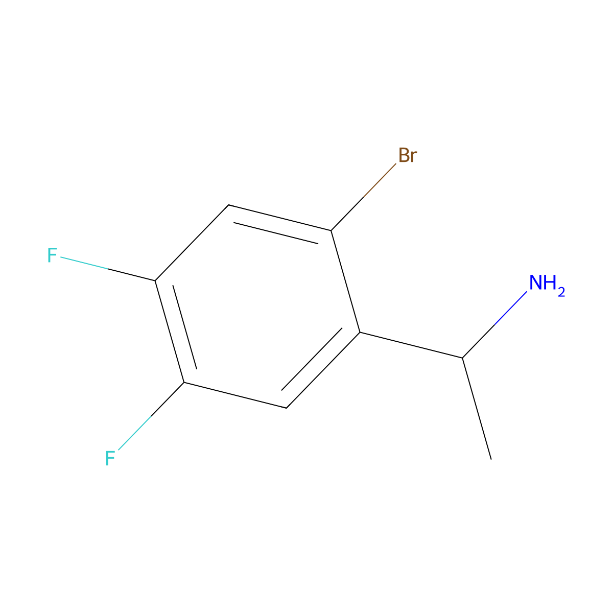 1-(2-Bromo-4,5-difluorophenyl)ethan-1-amine molecular structure, CAS 1270354-93-2
