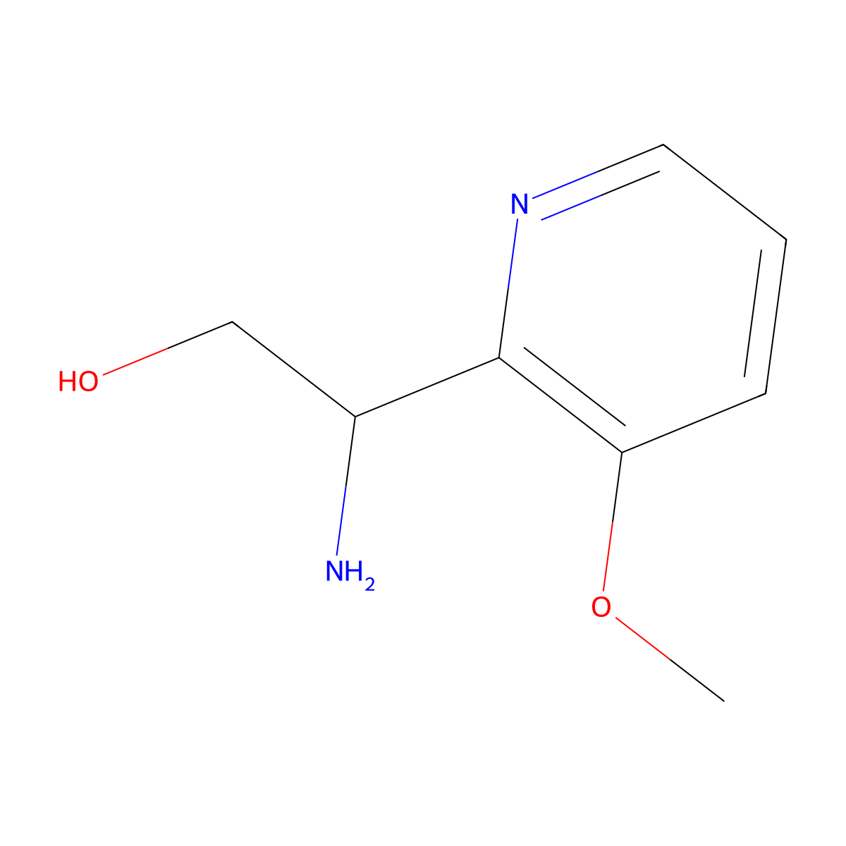2-Amino-2-(3-methoxypyridin-2-yl)ethan-1-ol molecular structure, CAS 1270355-17-3