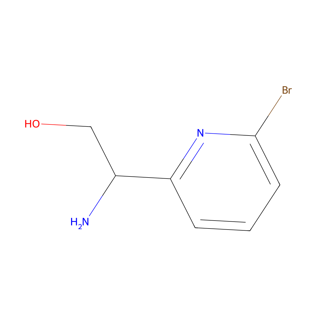 2-Amino-2-(6-bromopyridin-2-yl)ethanol molecular structure, CAS 1270356-41-6