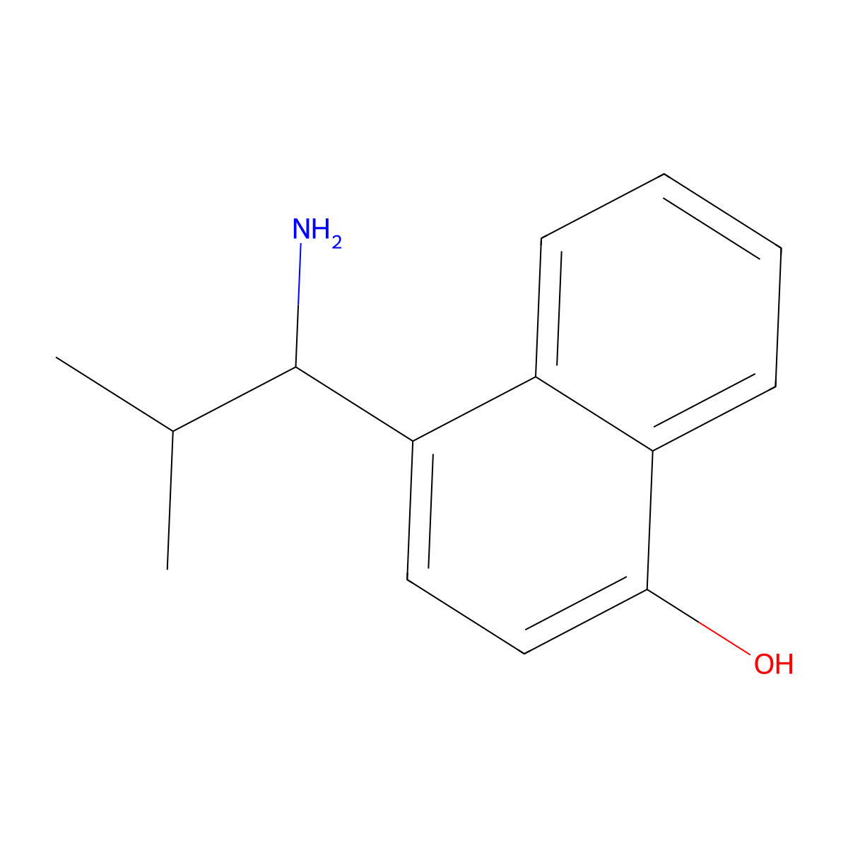 4-(1-Amino-2-methylpropyl)naphthalen-1-ol molecular structure, CAS 1270359-98-2