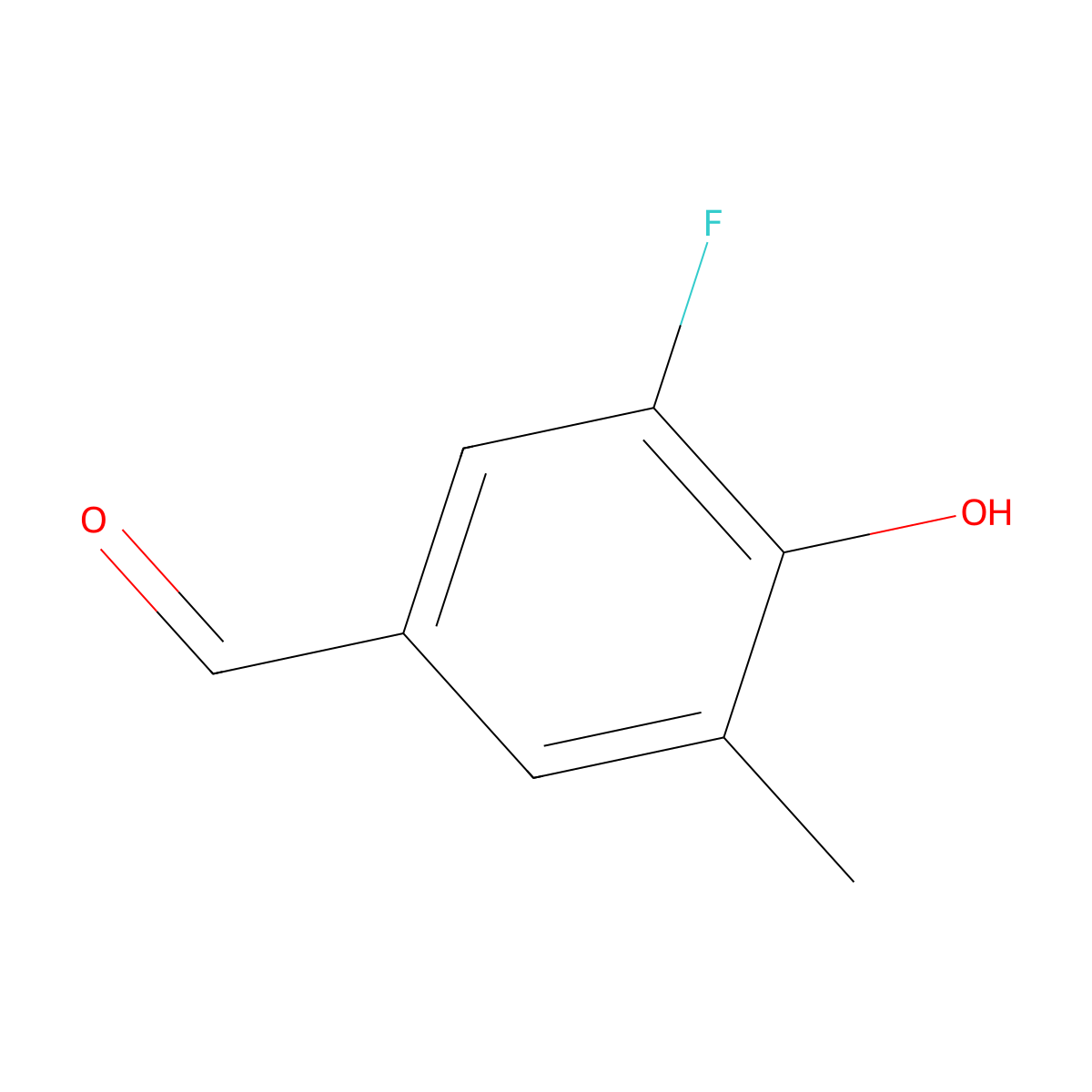 3-Fluoro-4-hydroxy-5-methylbenzaldehyde molecular structure, CAS 127036-07-1