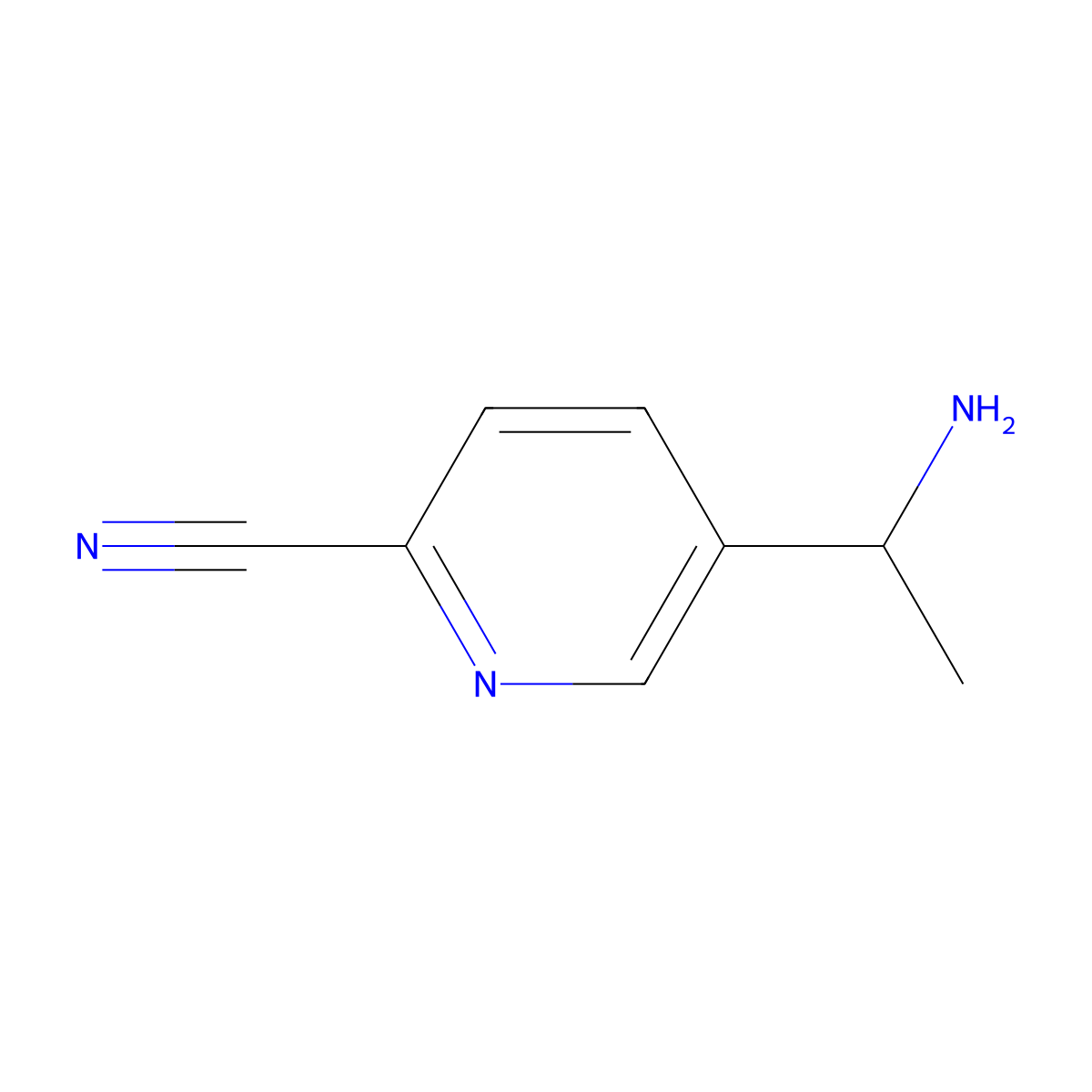 5-(1-Aminoethyl)picolinonitrile molecular structure, CAS 1270361-28-8