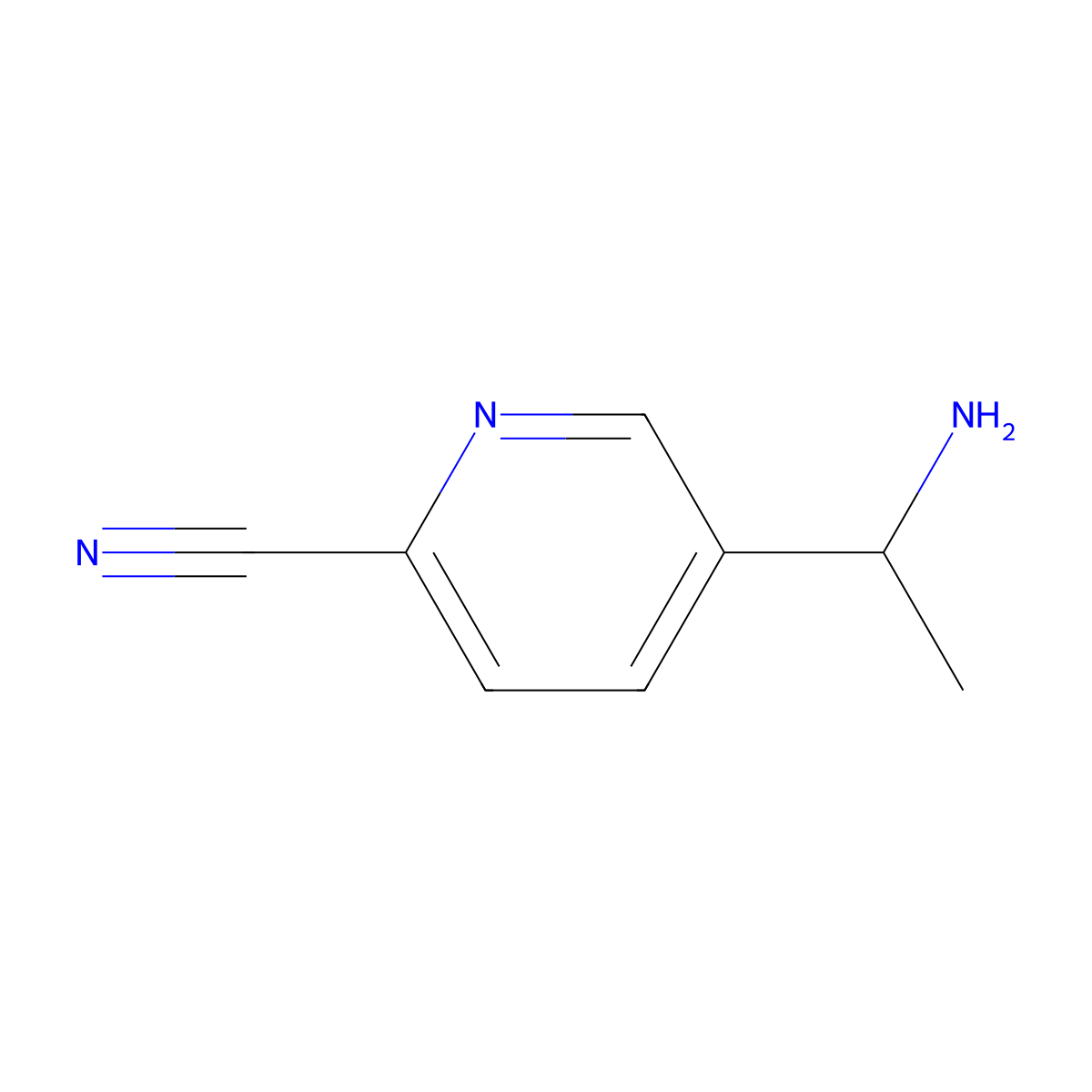 5-(1-Aminoethyl)picolinonitrile molecular structure, CAS 1270361-28-8