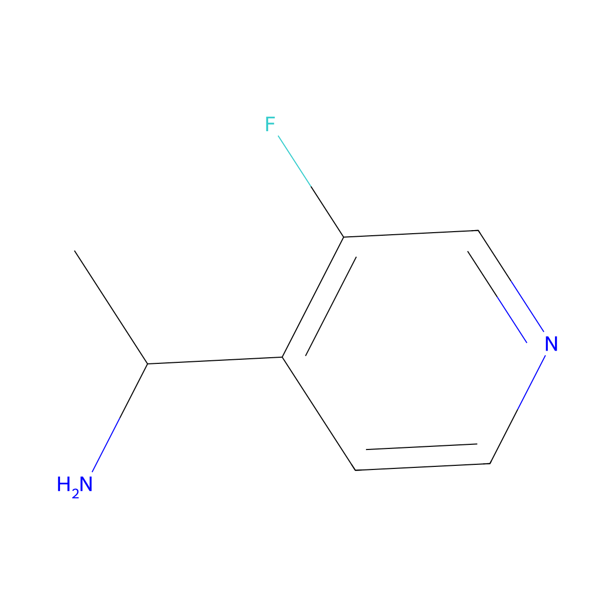1-(3-Fluoropyridin-4-yl)ethan-1-amine molecular structure, CAS 1270361-88-0