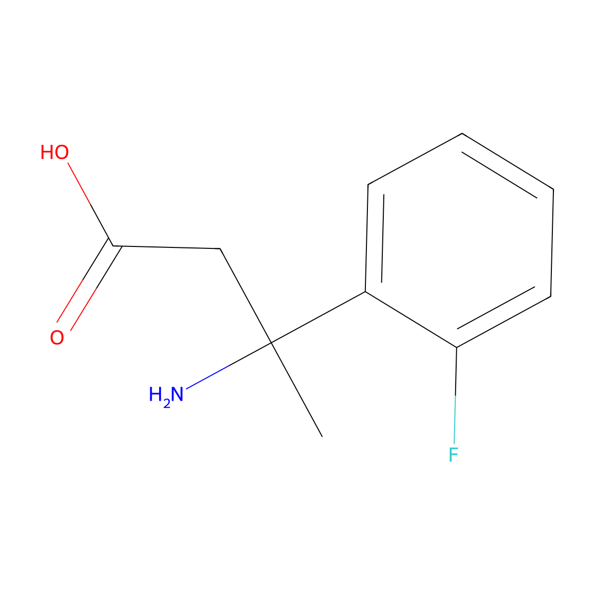 3-Amino-3-(2-fluorophenyl)butanoic acid molecular structure, CAS 1270364-13-0
