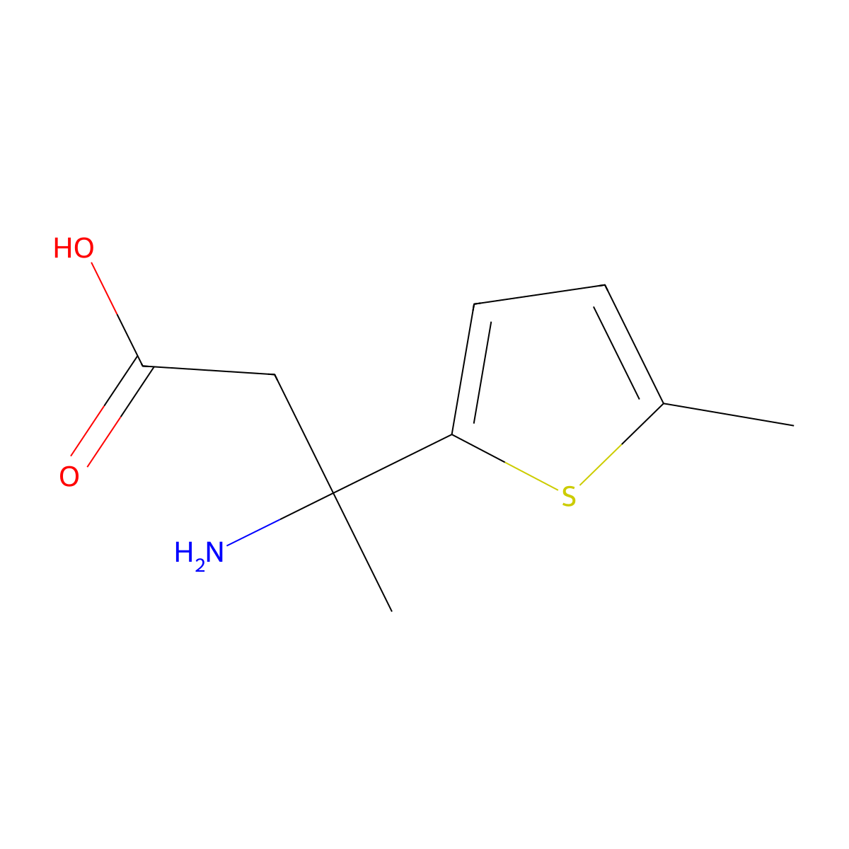 3-Amino-3-(5-methylthiophen-2-YL)butanoic acid molecular structure, CAS 1270365-65-5