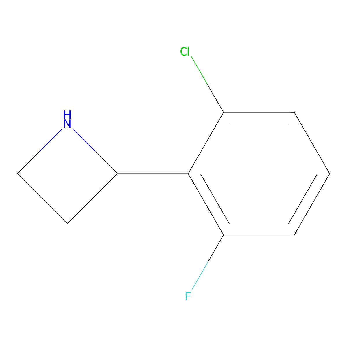 2-(2-Chloro-6-fluorophenyl)azetidine molecular structure, CAS 1270366-19-2