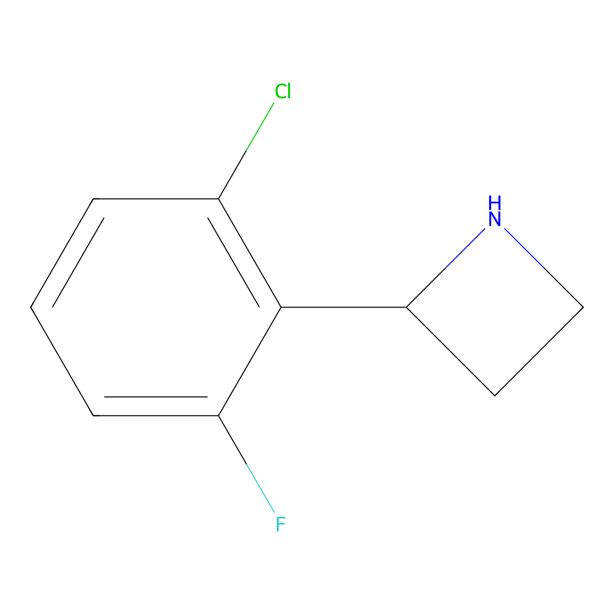 2-(2-Chloro-6-fluorophenyl)azetidine molecular structure, CAS 1270366-19-2