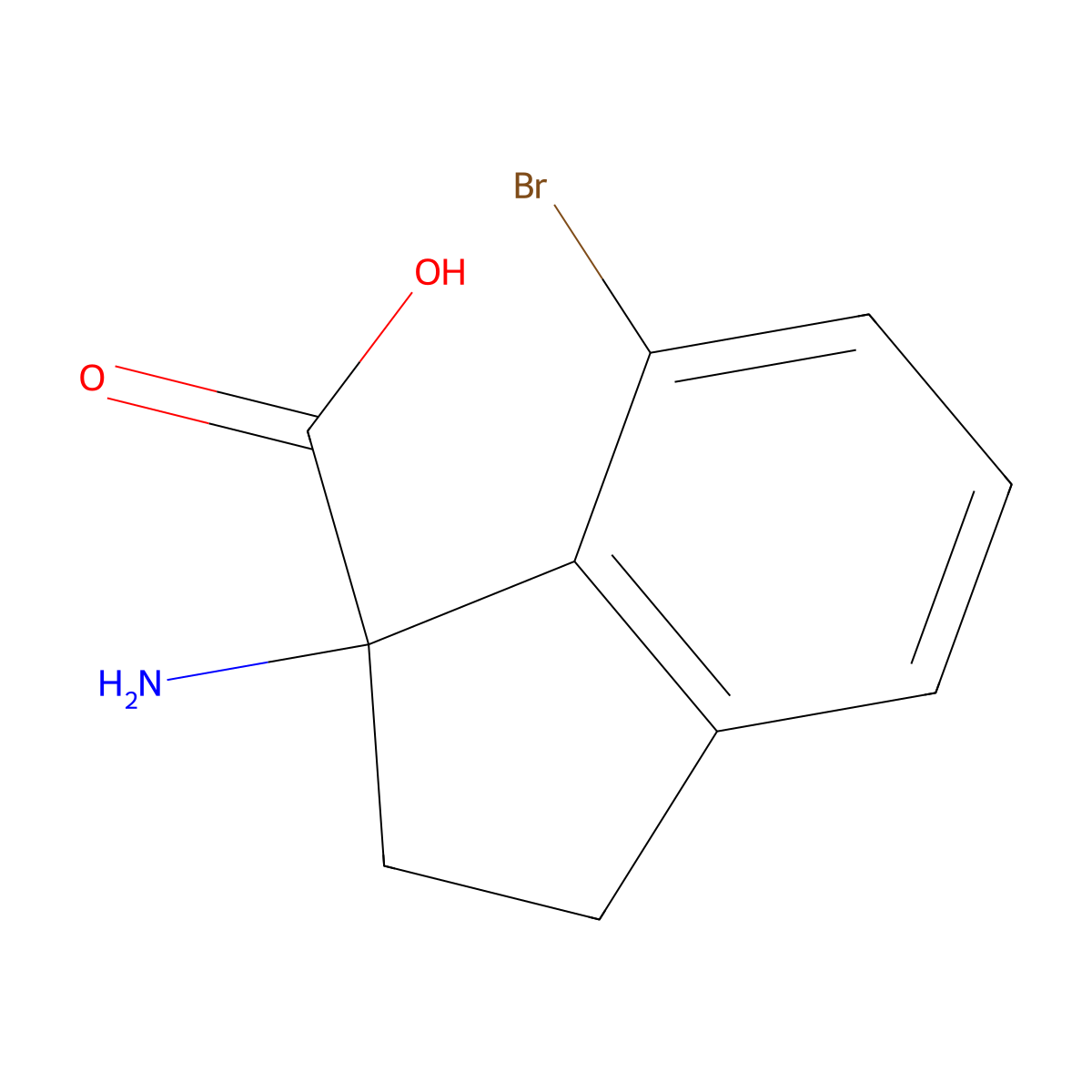 1-Amino-7-bromo-2,3-dihydro-1H-indene-1-carboxylic acid molecular structure, CAS 1270366-30-7