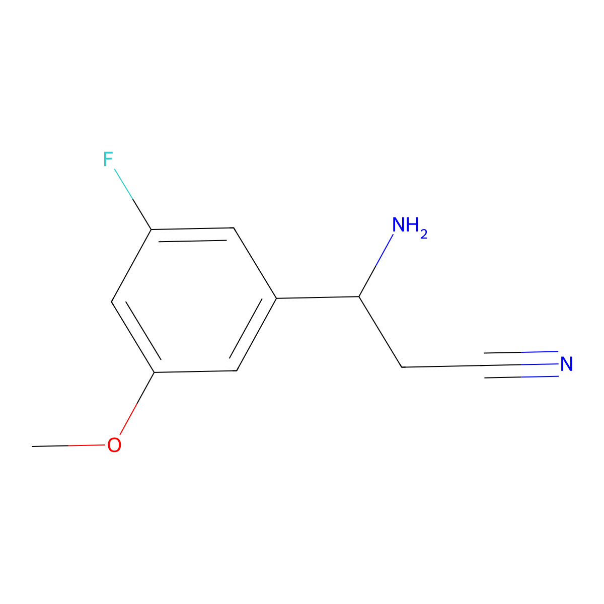 3-Amino-3-(3-fluoro-5-methoxyphenyl)propanenitrile molecular structure, CAS 1270367-29-7