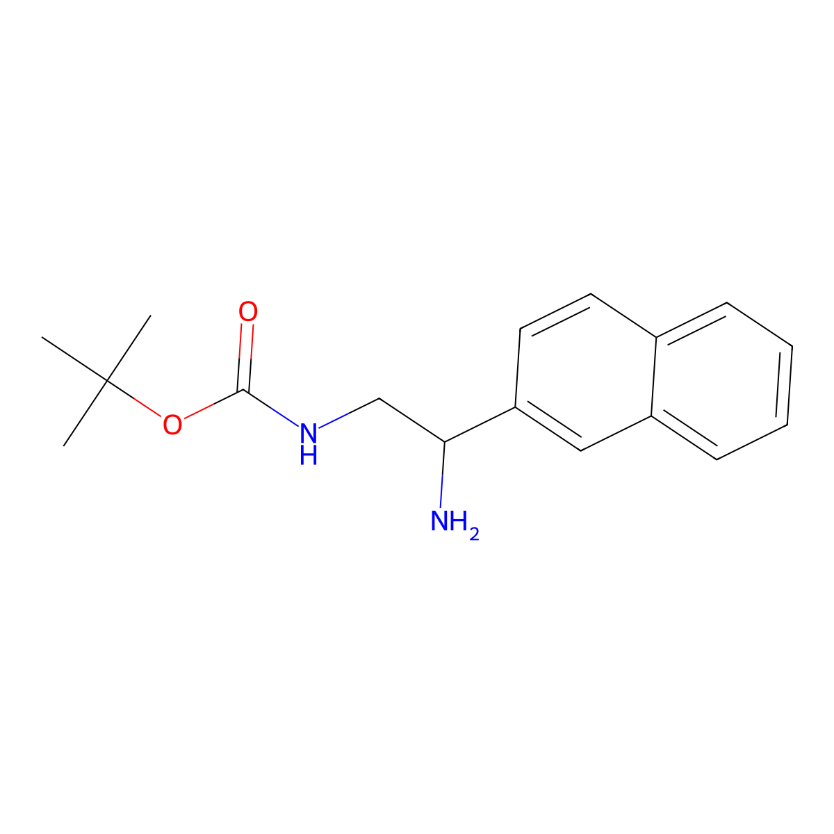 tert-butyl N-(2-amino-2-(naphthalen-2-yl)ethyl)carbamate molecular structure, CAS 1270367-30-0