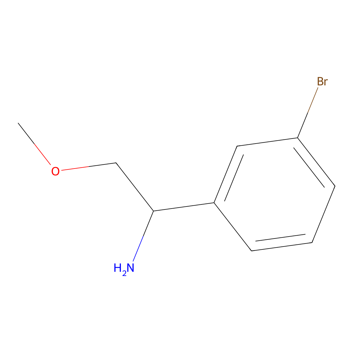 1-(3-Bromophenyl)-2-methoxyethan-1-amine molecular structure, CAS 1270367-91-3