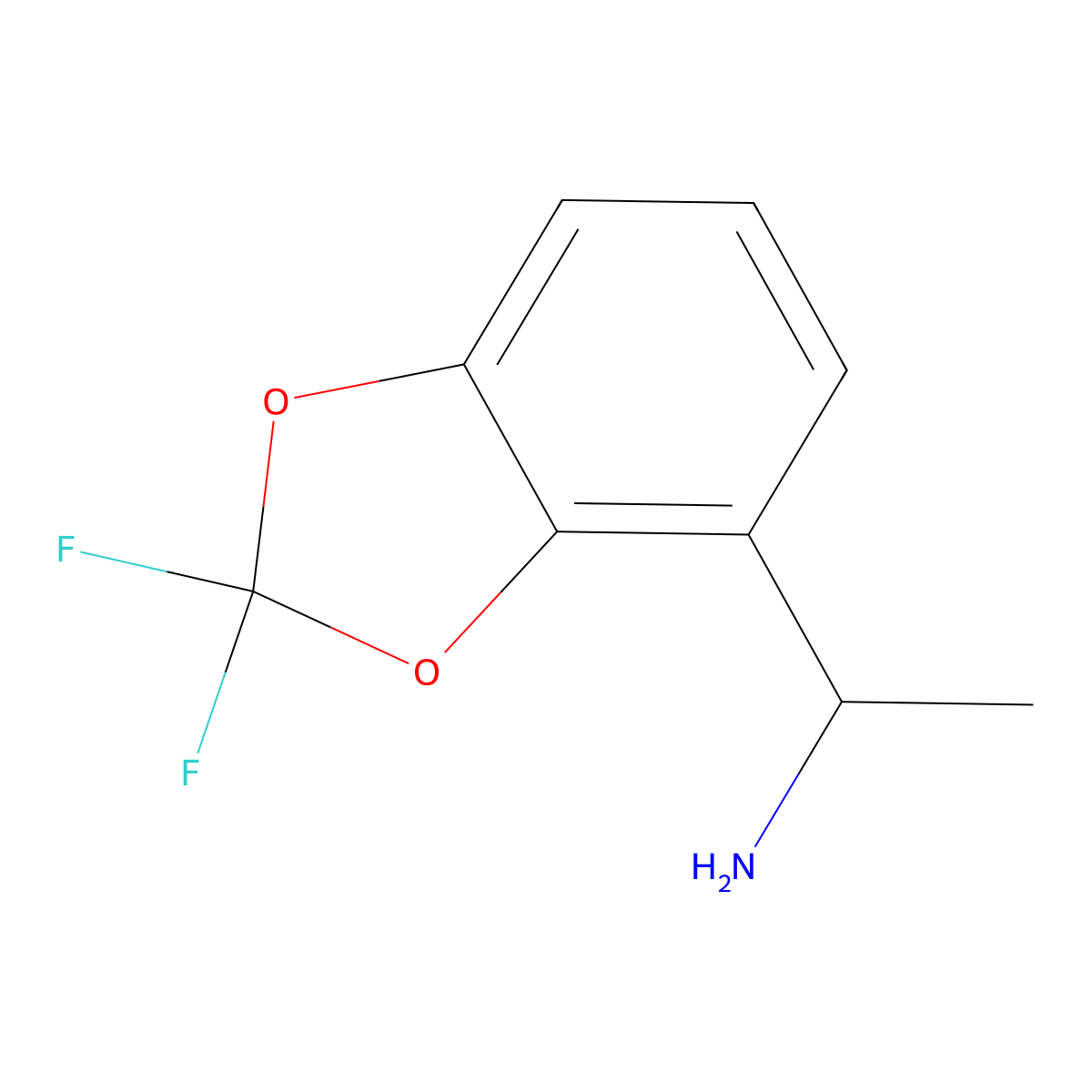 1-(2,2-Difluorobenzo[d][1,3]dioxol-4-yl)ethan-1-amine molecular structure, CAS 1270368-20-1