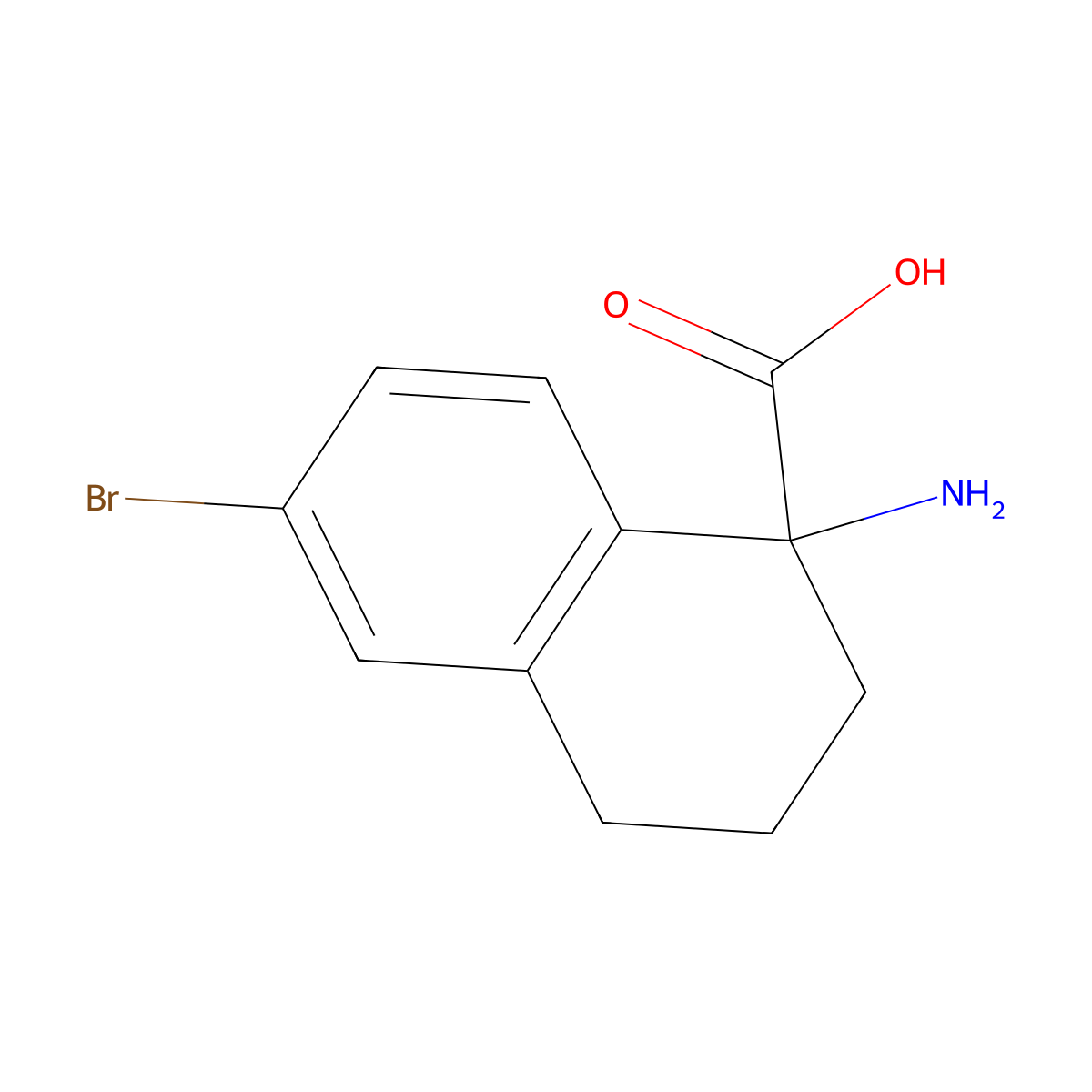 1-Amino-6-bromo-1,2,3,4-tetrahydronaphthalene-1-carboxylic acid molecular structure, CAS 1270368-71-2