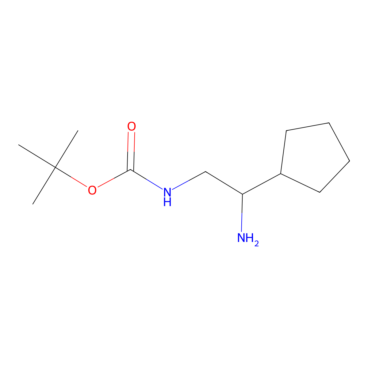 tert-butyl N-(2-amino-2-cyclopentylethyl)carbamate molecular structure, CAS 1270369-63-5