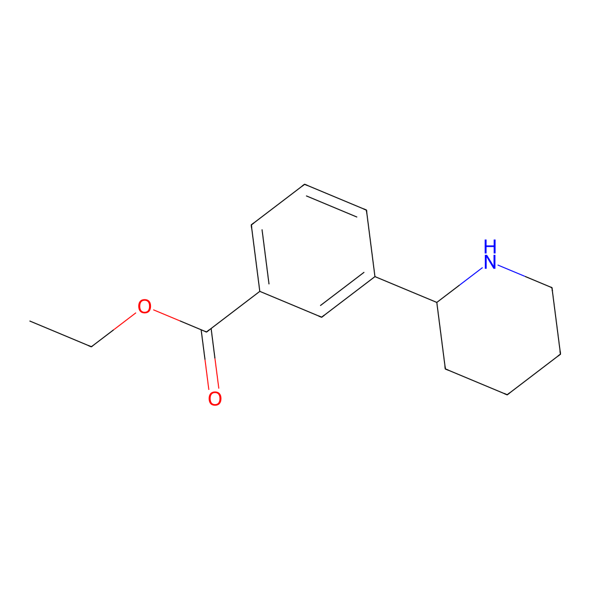 Ethyl 3-(piperidin-2-yl)benzoate molecular structure, CAS 1270370-63-2