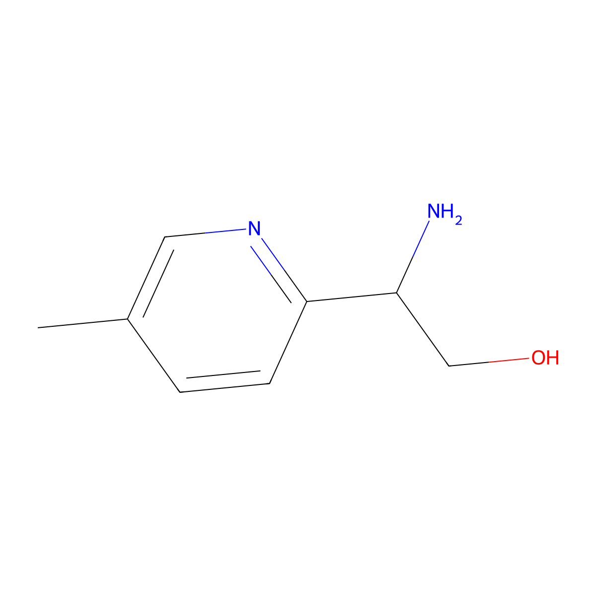 2-Amino-2-(5-methylpyridin-2-yl)ethan-1-ol molecular structure, CAS 1270372-75-2