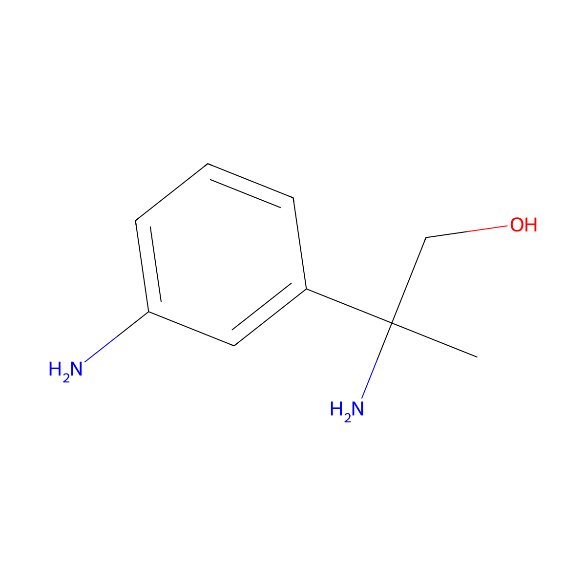 2-Amino-2-(3-aminophenyl)propan-1-ol molecular structure, CAS 1270373-57-3