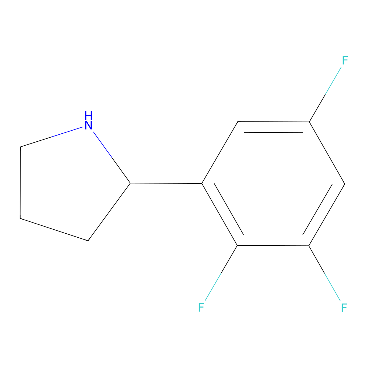 2-(2,3,5-Trifluorophenyl)pyrrolidine molecular structure, CAS 1270375-49-9