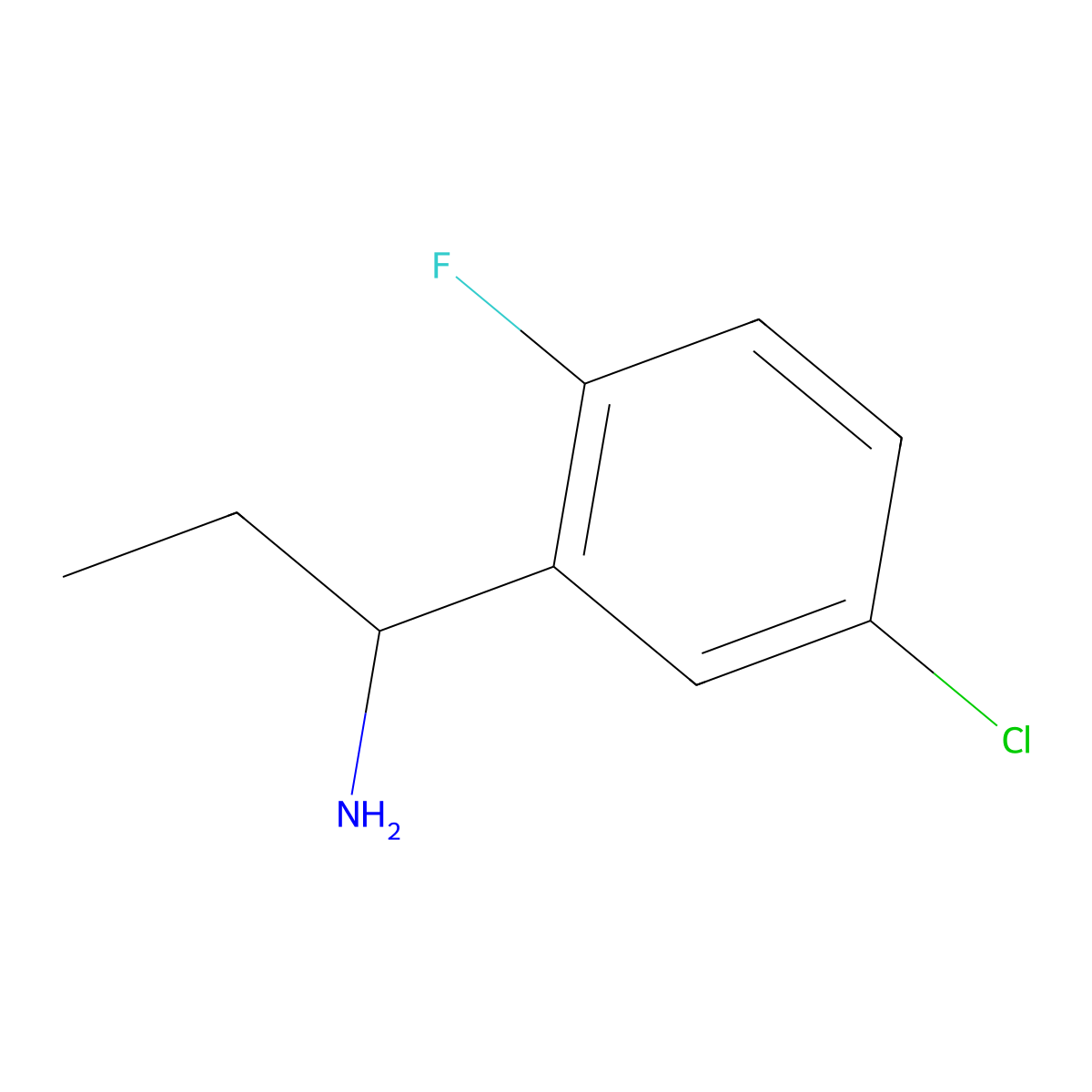 5-Chloro-|A-ethyl-2-fluorobenzenemethanamine molecular structure, CAS 1270375-79-5