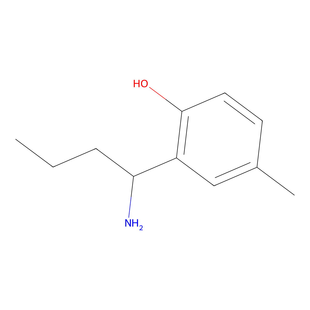 2-(1-Aminobutyl)-4-methylphenol molecular structure, CAS 1270375-80-8