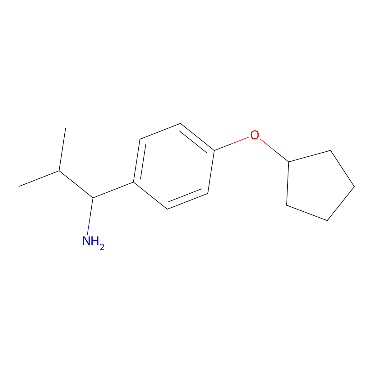 1-(4-Cyclopentyloxyphenyl)-2-methylpropylamine molecular structure, CAS 1270376-42-5