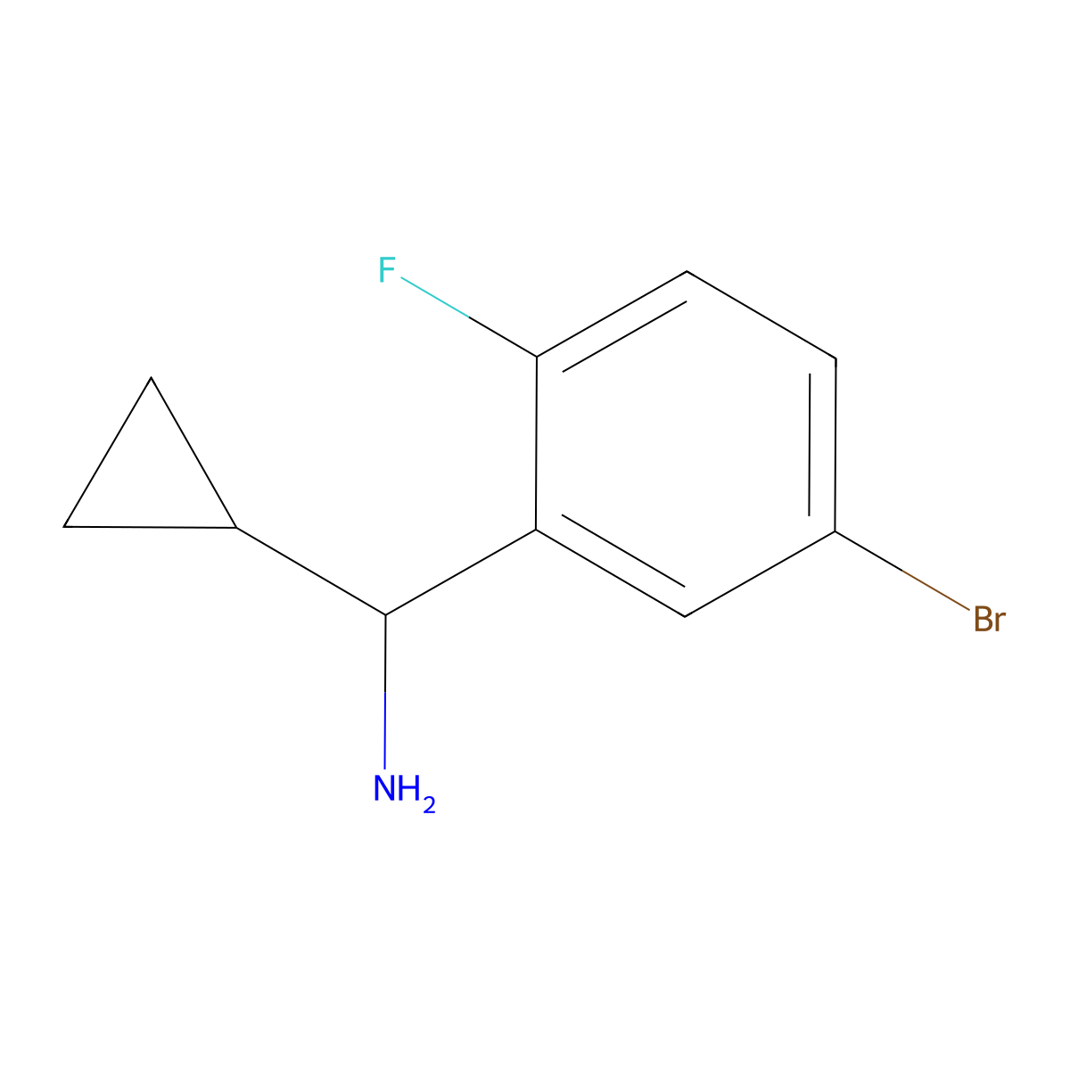 (5-Bromo-2-fluorophenyl)(cyclopropyl)methanamine molecular structure, CAS 1270377-73-5