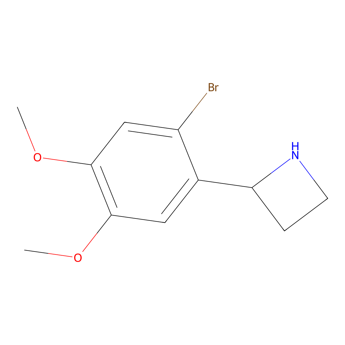 2-(2-Bromo-4,5-dimethoxyphenyl)azetidine molecular structure, CAS 1270377-83-7