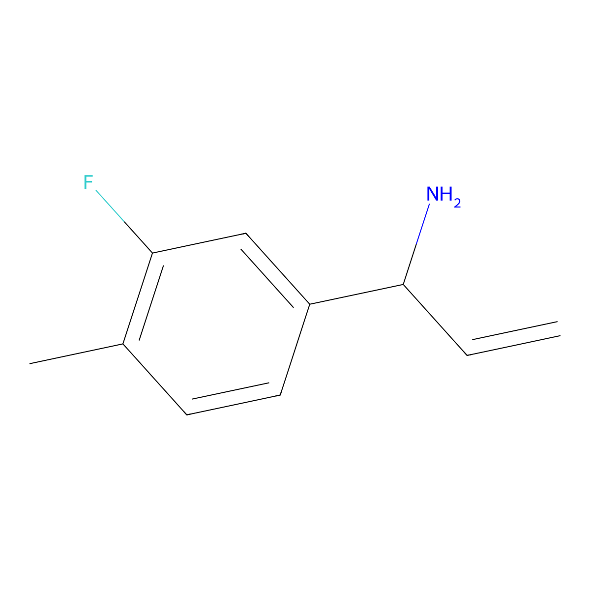 1-(3-Fluoro-4-methylphenyl)prop-2-EN-1-amine molecular structure, CAS 1270378-62-5