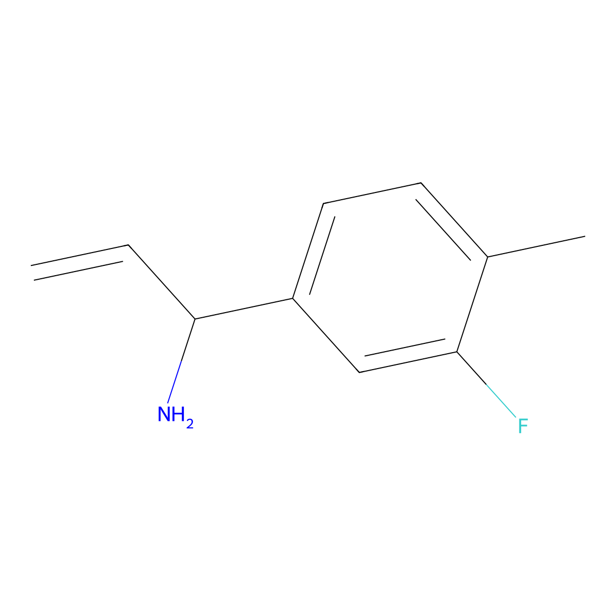 1-(3-Fluoro-4-methylphenyl)prop-2-EN-1-amine molecular structure, CAS 1270378-62-5
