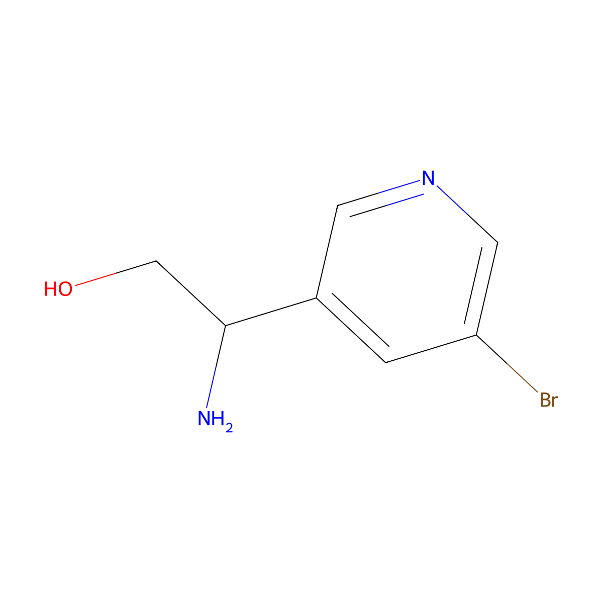 2-Amino-2-(5-bromopyridin-3-YL)ethan-1-OL molecular structure, CAS 1270379-81-1