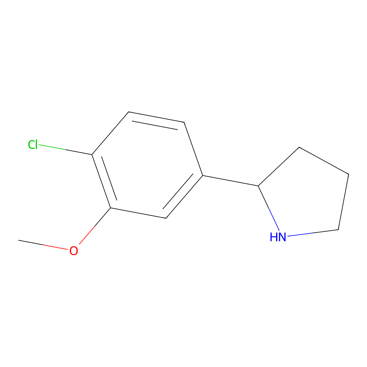 2-(4-Chloro-3-methoxyphenyl)pyrrolidine molecular structure, CAS 1270380-01-2