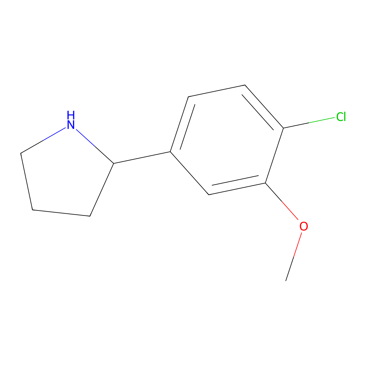 2-(4-Chloro-3-methoxyphenyl)pyrrolidine molecular structure, CAS 1270380-01-2
