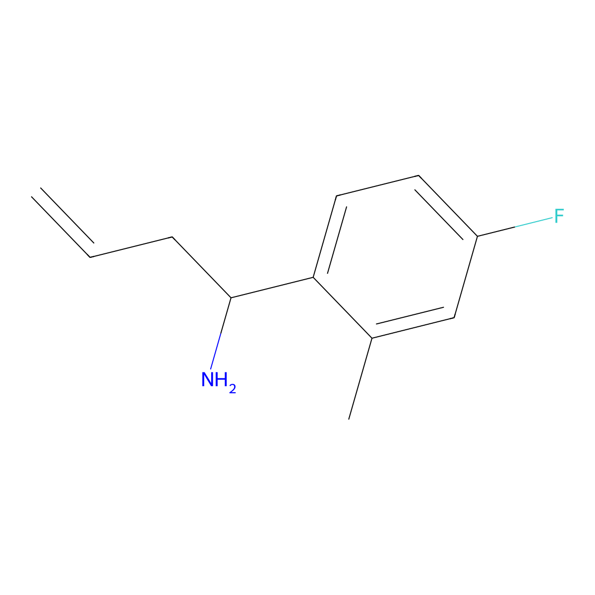 1-(4-Fluoro-2-methylphenyl)but-3-en-1-amine molecular structure, CAS 1270381-77-5