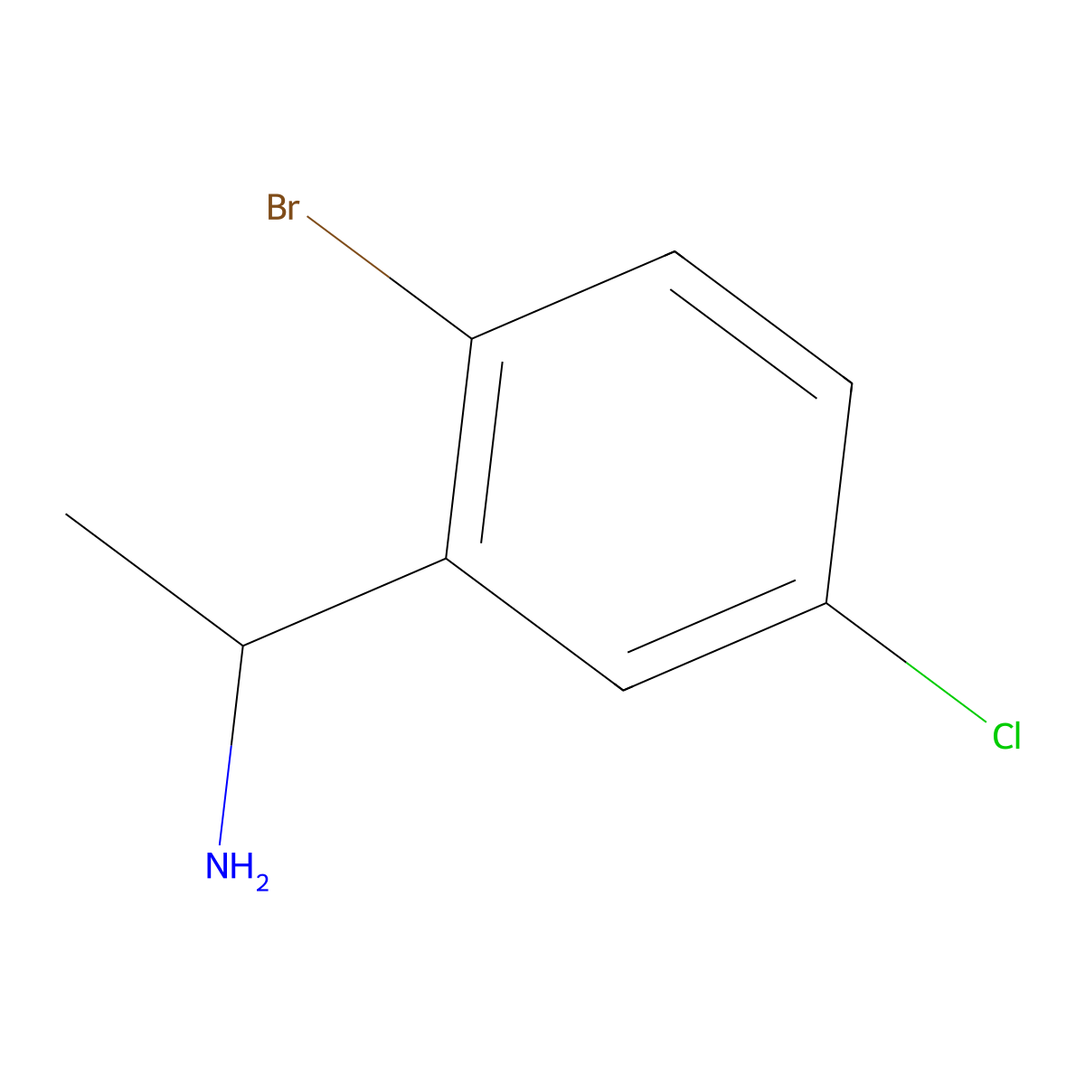 1-(2-Bromo-5-chlorophenyl)ethan-1-amine molecular structure, CAS 1270382-65-4