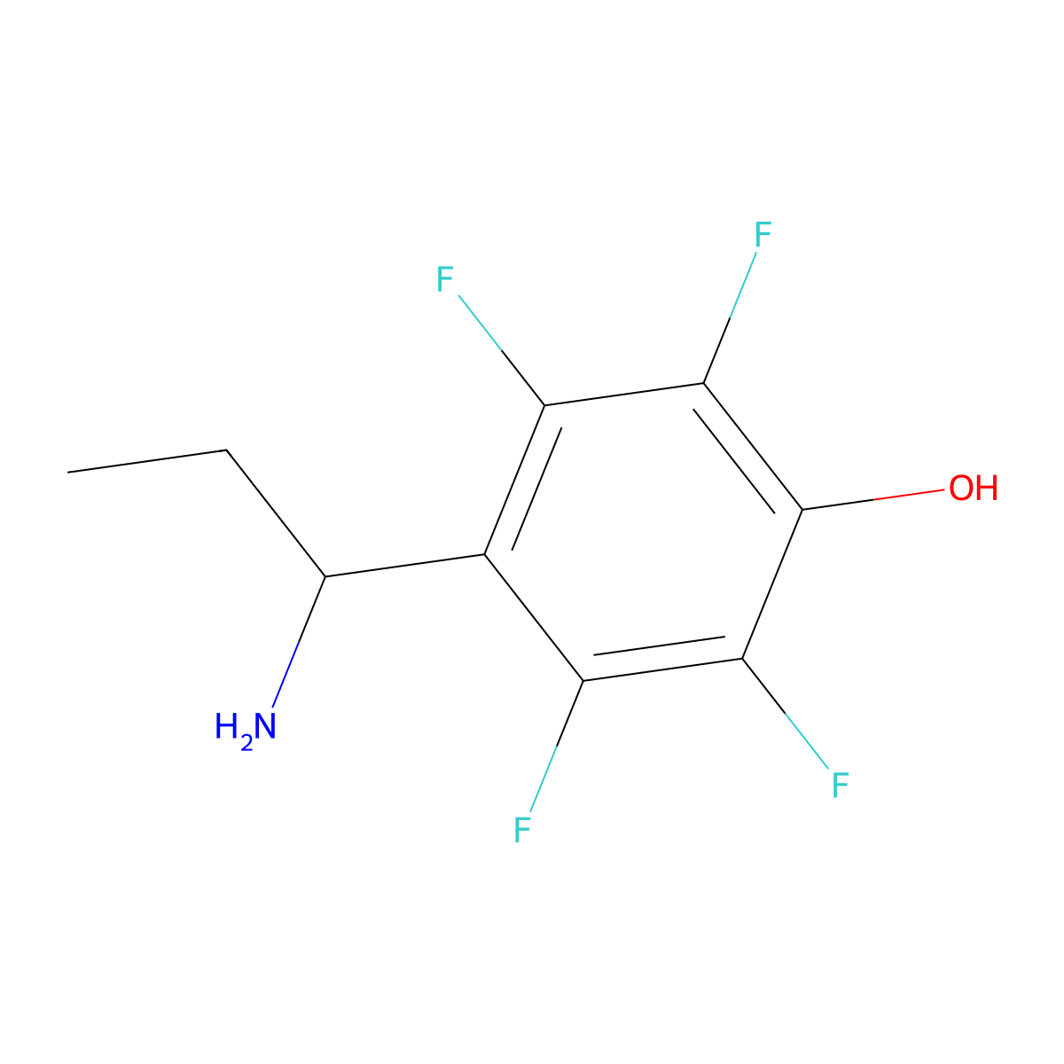 4-(1-Aminopropyl)-2,3,5,6-tetrafluorophenol molecular structure, CAS 1270383-08-8