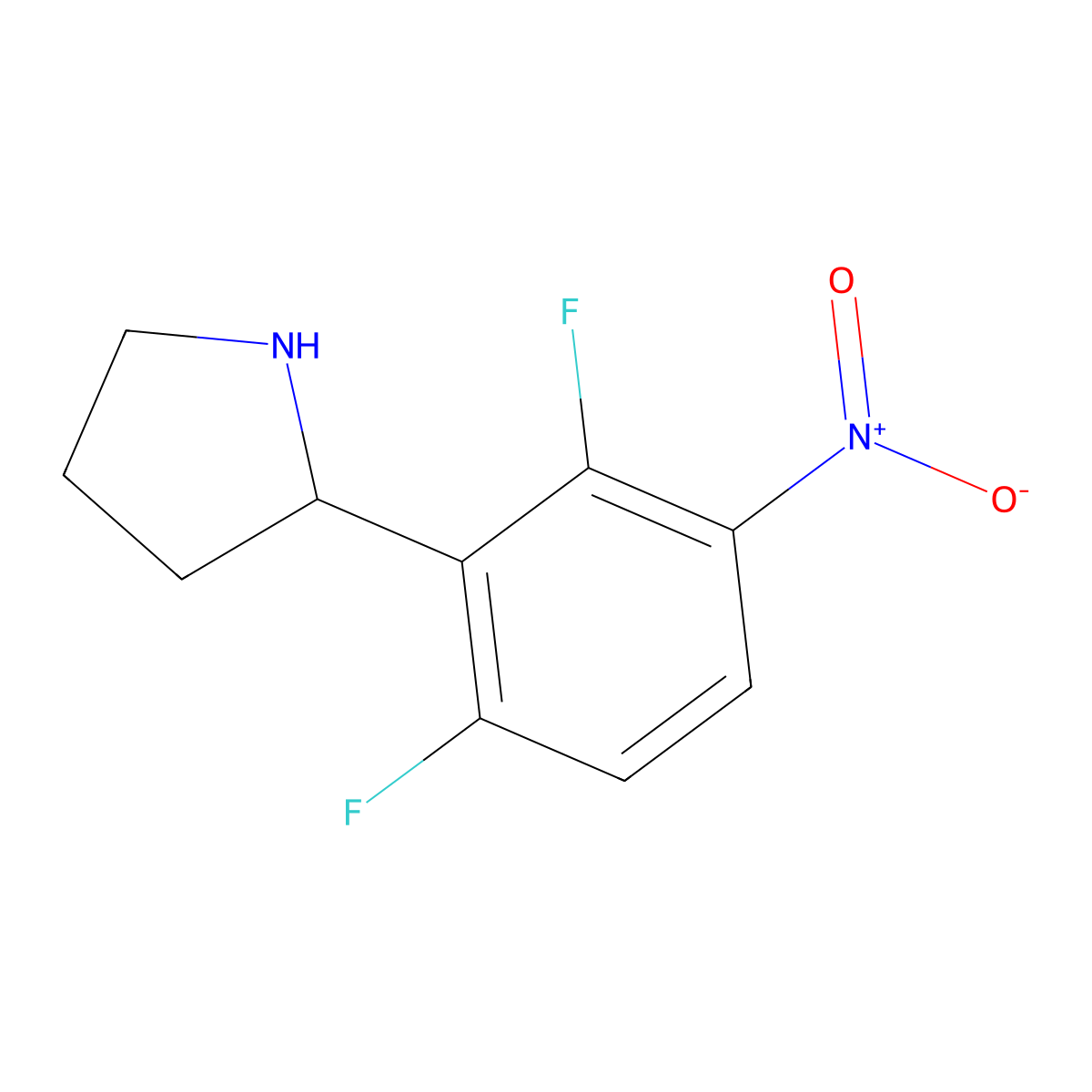 2-(2,6-Difluoro-3-nitrophenyl)pyrrolidine molecular structure, CAS 1270383-37-3