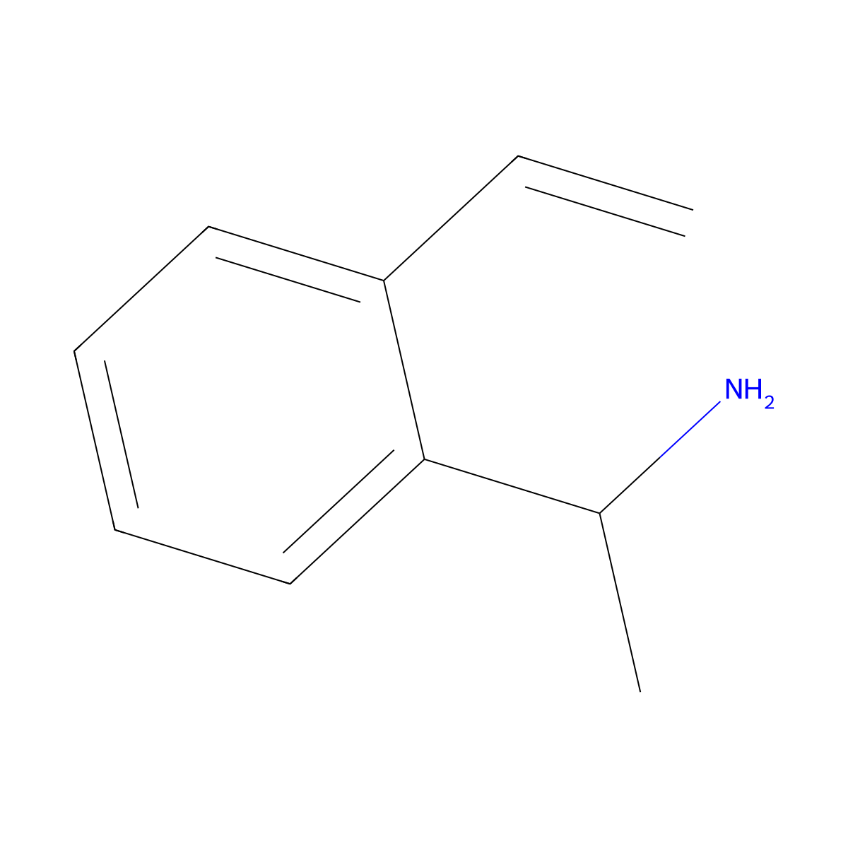 1-(2-Ethenylphenyl)ethan-1-amine molecular structure, CAS 1270384-18-3