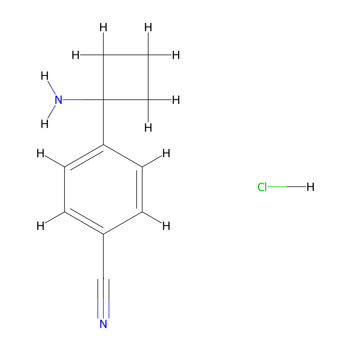 4-(1-Aminocyclobutyl)benzonitrile hydrochloride molecular structure, CAS 1270384-55-8