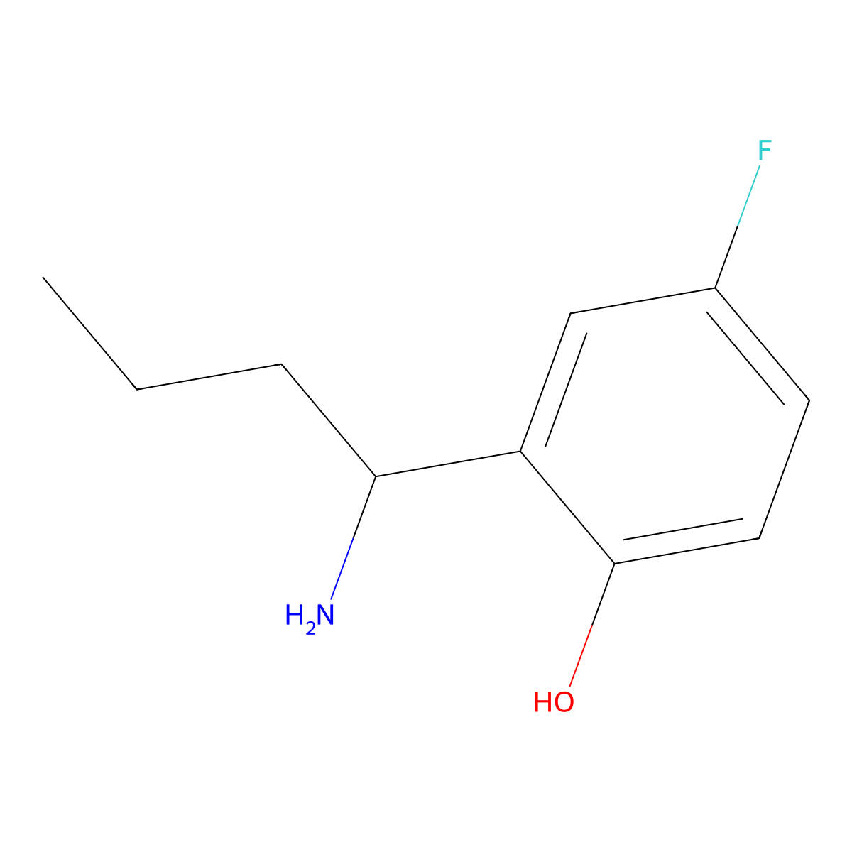 2-(1-Aminobutyl)-4-fluorophenol molecular structure, CAS 1270384-83-2